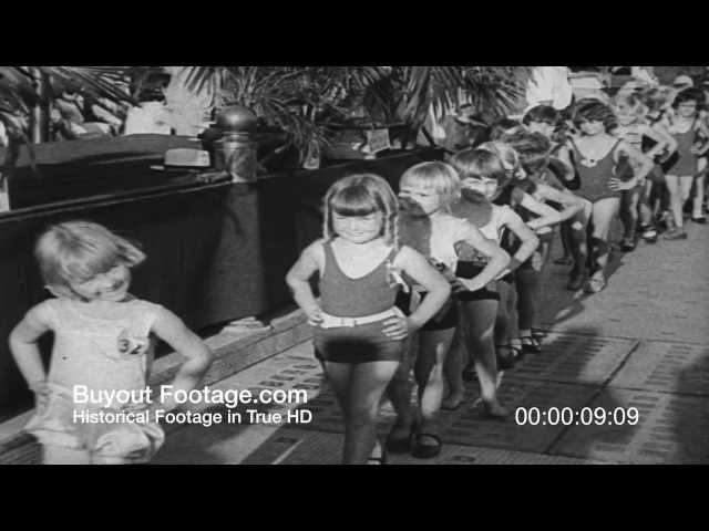 HD Stock Footage Tom Thumb Junior Beauty Contest 1930's Newsreel