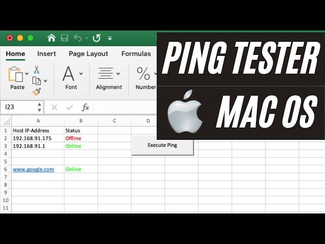 Build your own Ping Tester #6 | Ping Tester for Mac OS 10.15 | Applescript | Excel VBA