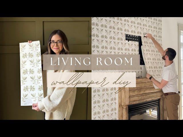 LIVING ROOM MAKEOVER | EASY WALLPAPER DIY