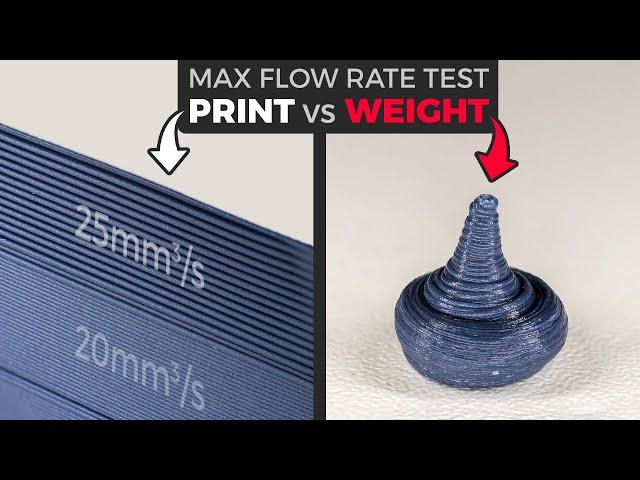 3D Printer's MAX FLOW RATE TESTING – PRINT vs WEIGHT