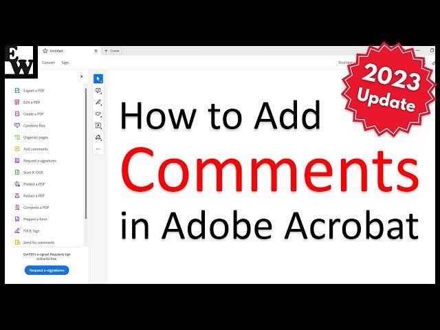 How to Add Comments in Adobe Acrobat (2023 Interface Update)