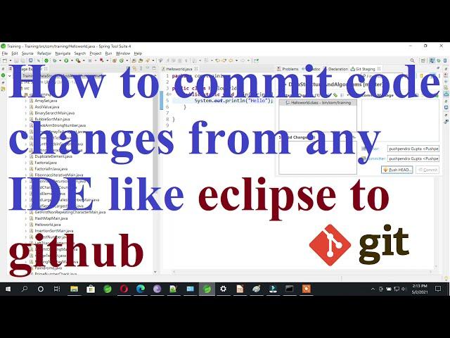 How to commit code changes from Ide eclipse to github