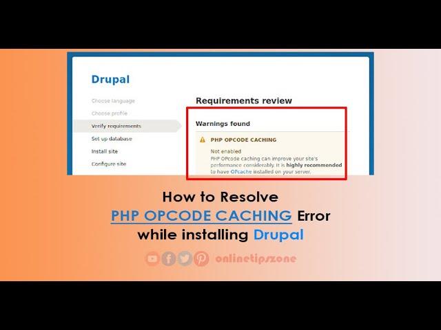 How to fix Php Opcode Caching Warning in Drupal