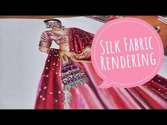 Taffeta Silk Fabric Rendering | Fashion Illustration | Supriya Verma