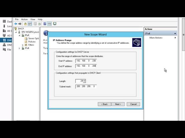 Windows Server 2012   DHCP Scope and Configuration