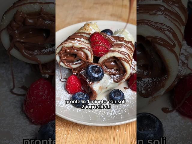 CREPES CON SOLO DUE INGREDIENTI  facili e veloci da preparare #crepes #nutella #cioccolata #dolce