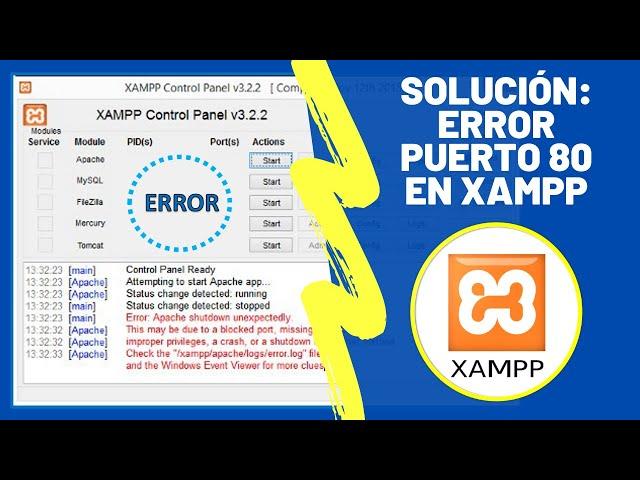 ¿Cómo solucionar error en el puerto 80 de Xampp? Cambiar la configuración en el puerto de Apache!!