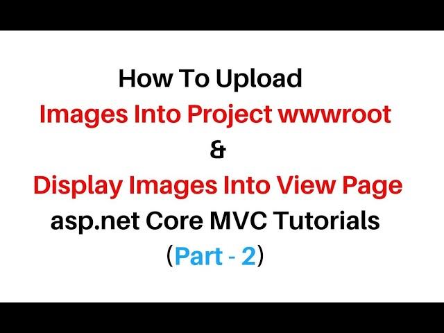 ASP.NET Core MVC Upload And Display Images From wwwroot Path Database