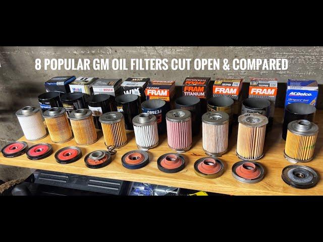 8 Top GM Oil Filters Cut Open - 2 Clear Winners! Fram, Bosch, Wix, Purolator, AC Delco