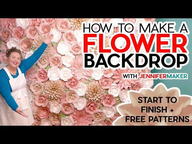 Paper Flower Wall Decorations & Full 8x8 Backdrop - Everything You Need!