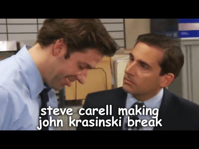 the office bloopers: steve carell making john krasinski break for 8 mintutes straight | Comedy Bites