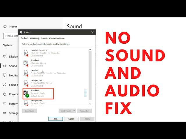 How To FIX No Sound and Audio Problems on Windows 10