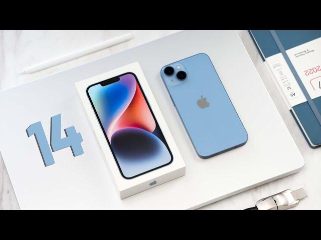 iPhone 14 UNBOXING and Setup - BLUE