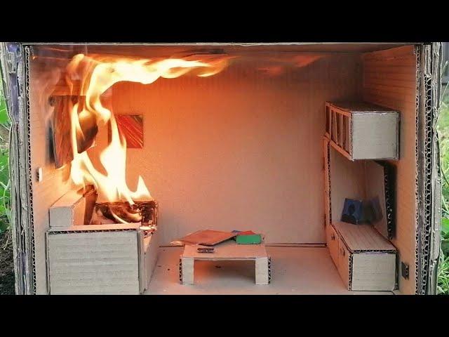 ПОЖАР В КВАРТИРЕ! ГОРИТ ГОСТИНАЯ ИЗ КАРТОНА! | FIRE IN THE LIVING ROOM!