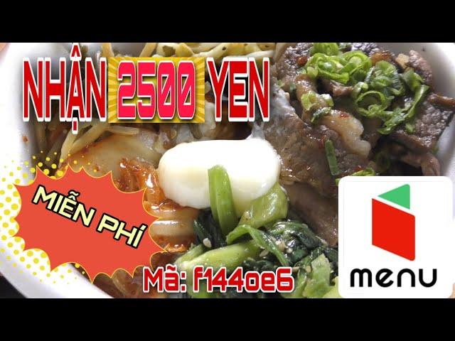 Cách nhận 2500 -2400 yen Miễn Phí của Menu | Mua hàng khuyến mại| Đăng ký đặt hàng trên Menu