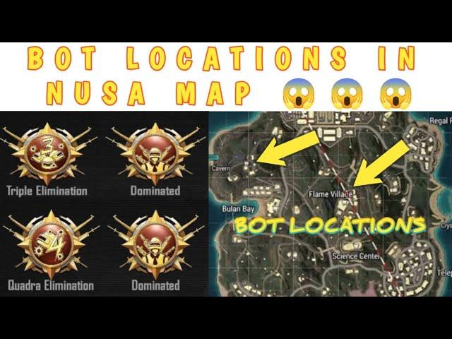 BOT LOCATIONS IN NUSA MAP | PUBG MOBILE