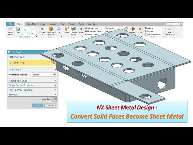 NX Sheet Metal Design : Convert Solid Faces Become Sheet Metal