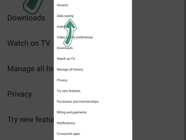How to ON youtube data saving mode #shorts