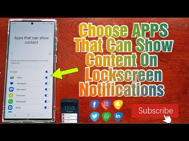Samsung Galaxy S23 Ultra Choose APPS that Can Show Content in Lock Screen Notifications