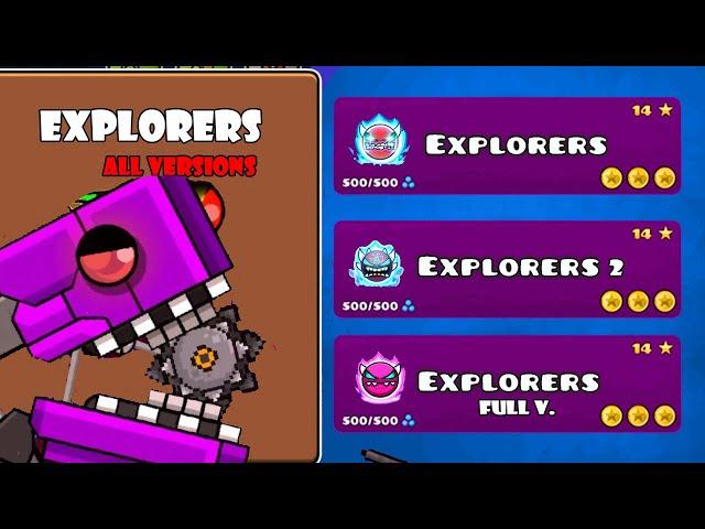 TODAS LAS VERSIONES DE EXPLORERS EN 1 VIDEO ( Geometry Dash)