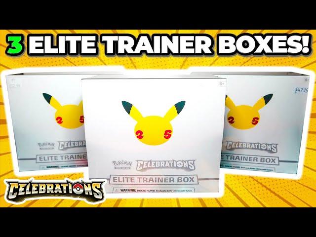 3 Pokemon Celebrations Elite Trainer Box OPENING! (45 Booster Packs)