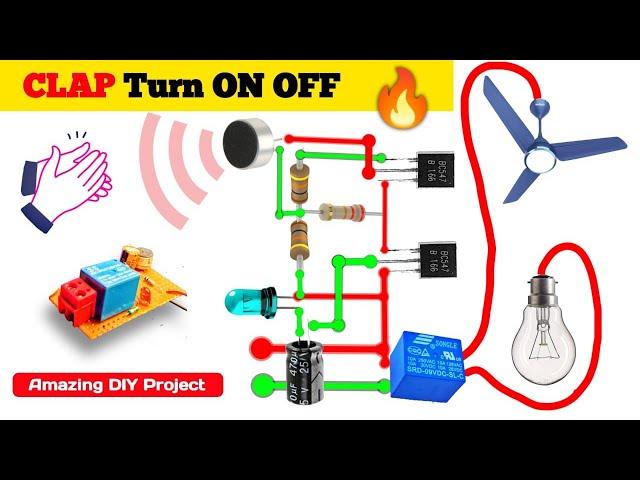 Clap Switch for Lights on off Circuit | Basic Electronics | bc547