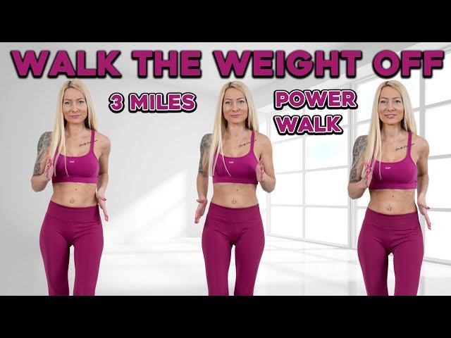 40 MIN POWER WALK 3 Mile Fat Burning Indoor Walking Workout  Burn Over 500 Calories No Equipment