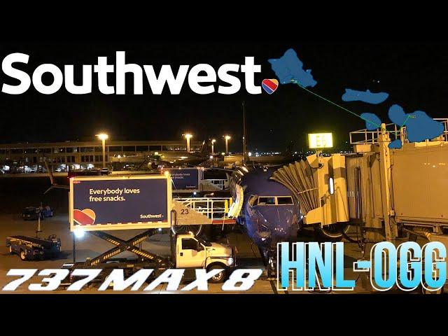 Full Flight Southwest Airlines Hawaii Inter-Island Boeing 737 MAX 8 Honolulu (HNL)-Kahului (OGG)