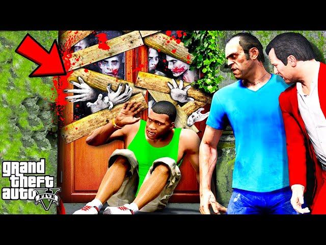 Franklin Trying To Save His House From Zombie Apocalypse In GTA 5 | SHINCHAN and CHOP