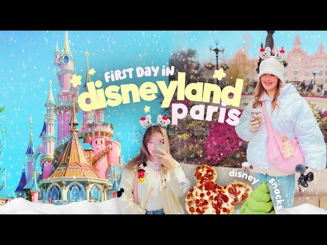 OUR FIRST DAY IN DISNEYLAND PARIS   First Impressions During a COLD winter! Food, Shows & Rides!