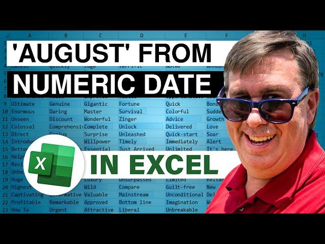 Excel - How To Get The Month Name From Date In Excel - Episode 1414