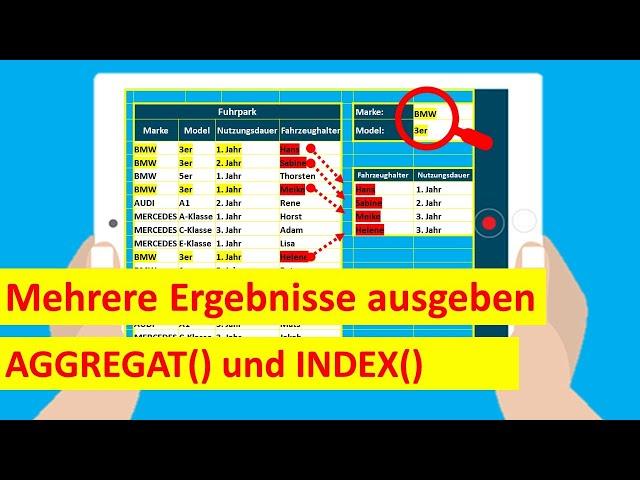 Excel: mehrere Ergebnisse zu mehreren Suchkriterien ausgeben | ausführliche Erklärung