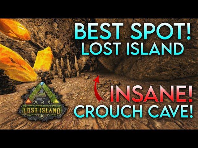 Best Base Spot For Lost Island INSANE CROUCH CAVE! | Ark Survival Evolved