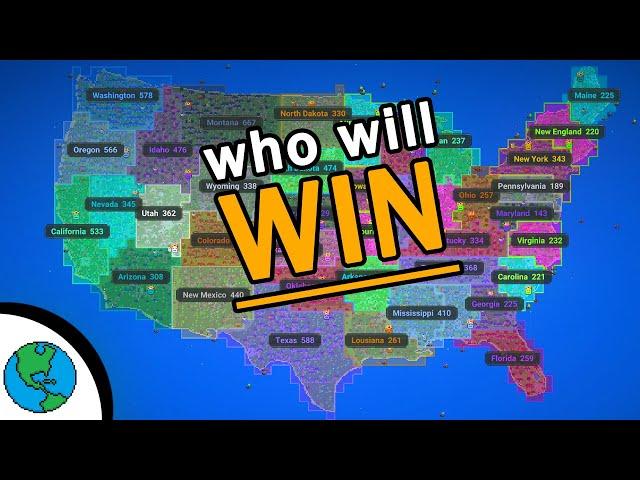 I Made The USA States Fight Each Other Until Only 1 Was Left! -WorldBox