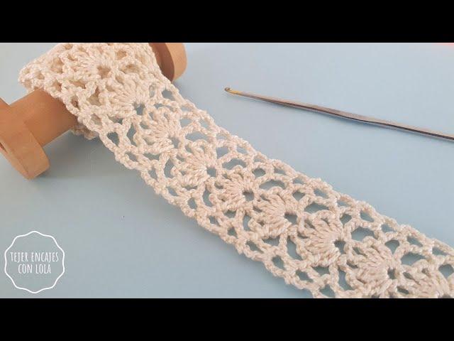 Cómo Tejer una Puntilla de Crochet Sencilla y Bonita | Tutorial Fácil Ideal Principiantes #encajes