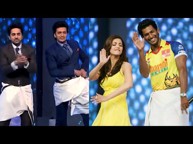 Glamorous Shruti Haasan Teaching Vishal, Riteish Deshmukh & Ayushmann Dance in Hot Rajinikanth Style