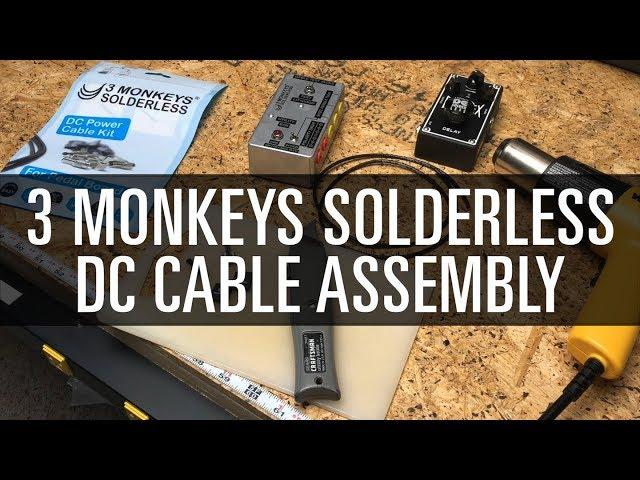 Assembly of 3 Monkeys Solderless DC 2.1mm Power Cable