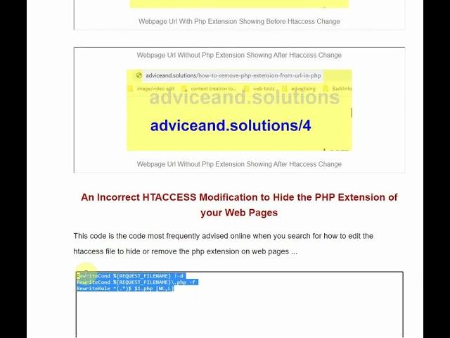 HTACCESS to Remove or Hide PHP from URL that WORKS