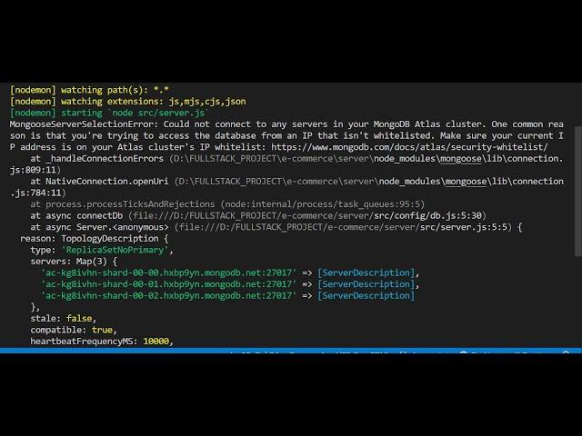 MongoDb connection error ||  MongooseServerSelection error || problem solved ||  fully explained