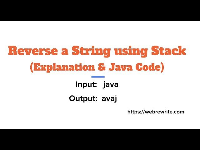 Reverse a String using Stack in Java