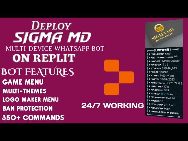 How to deploy SIGMA-MD whatsapp bot on Replit | SIGMA-MD replit deploy | 24/7 working | No heroku