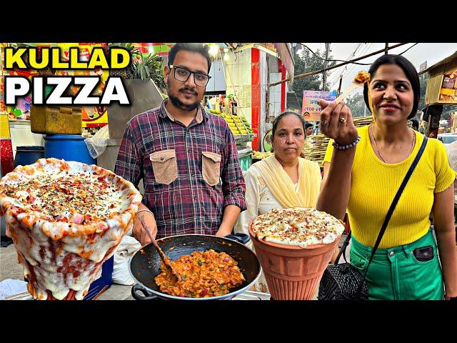 Graduate कुल्हड़ pizza । Mother son selling kullad pizza in Faridabad। street food india