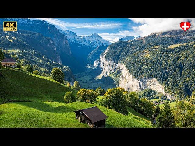 Lauterbrunnen Wengen Switzerland - the most beautiful villages 4K