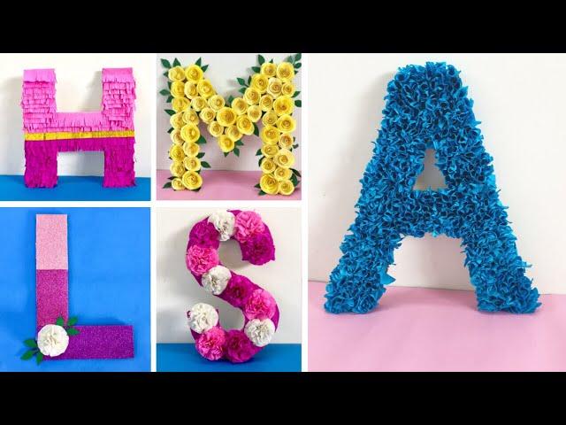 DIY 3D Floral Letters | DIY 3D Letters for Birthday Decoration | Baby shower Decoration ideas