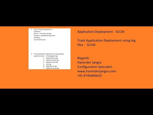 Track Application Deployment using Log Files in SCCM in Hindi Harender Jangra