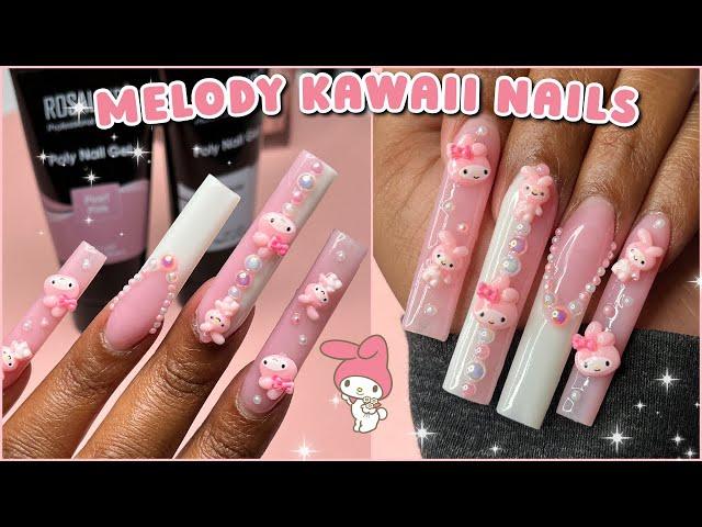 MELODY KAWAII POLYGEL NAILS! NEW ROSALIND HUGE POLYGELS | Nail Tutorial