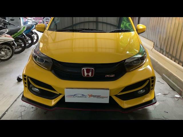 Custom Headlamp All New Brio RS - Hypervision Bi-LED Projie + Black Housing & Candy Orange utk Sein