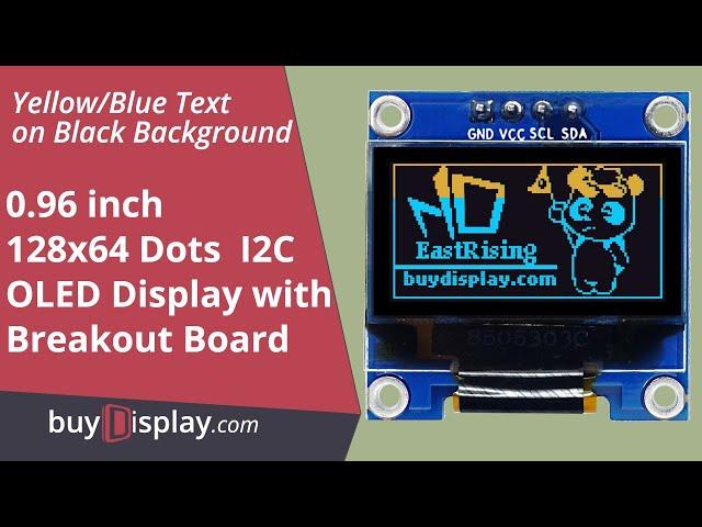 I2C Yellow Blue 0.96" inch OLED Display 128x64 Arduino,Raspberry Pi