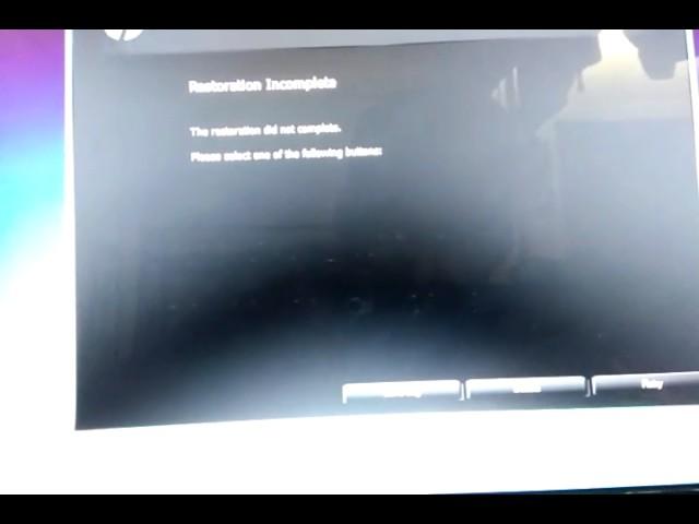 HP recovery manager. Restoration incomplete. So, what I'm doing now?