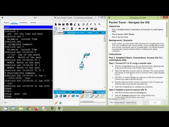 2.3.7 Packet Tracer - Navigate the IOS